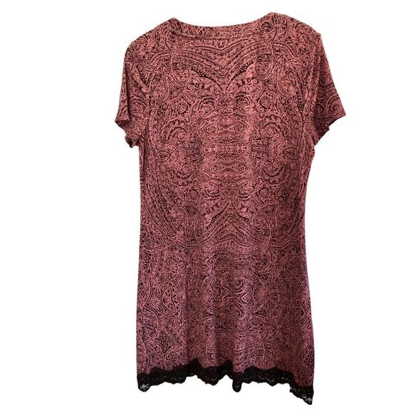 Soma COOL NIGHTS Short Sleeve Sleepshirt Pink & Brown Paisley Size Small - Picture 2 of 9